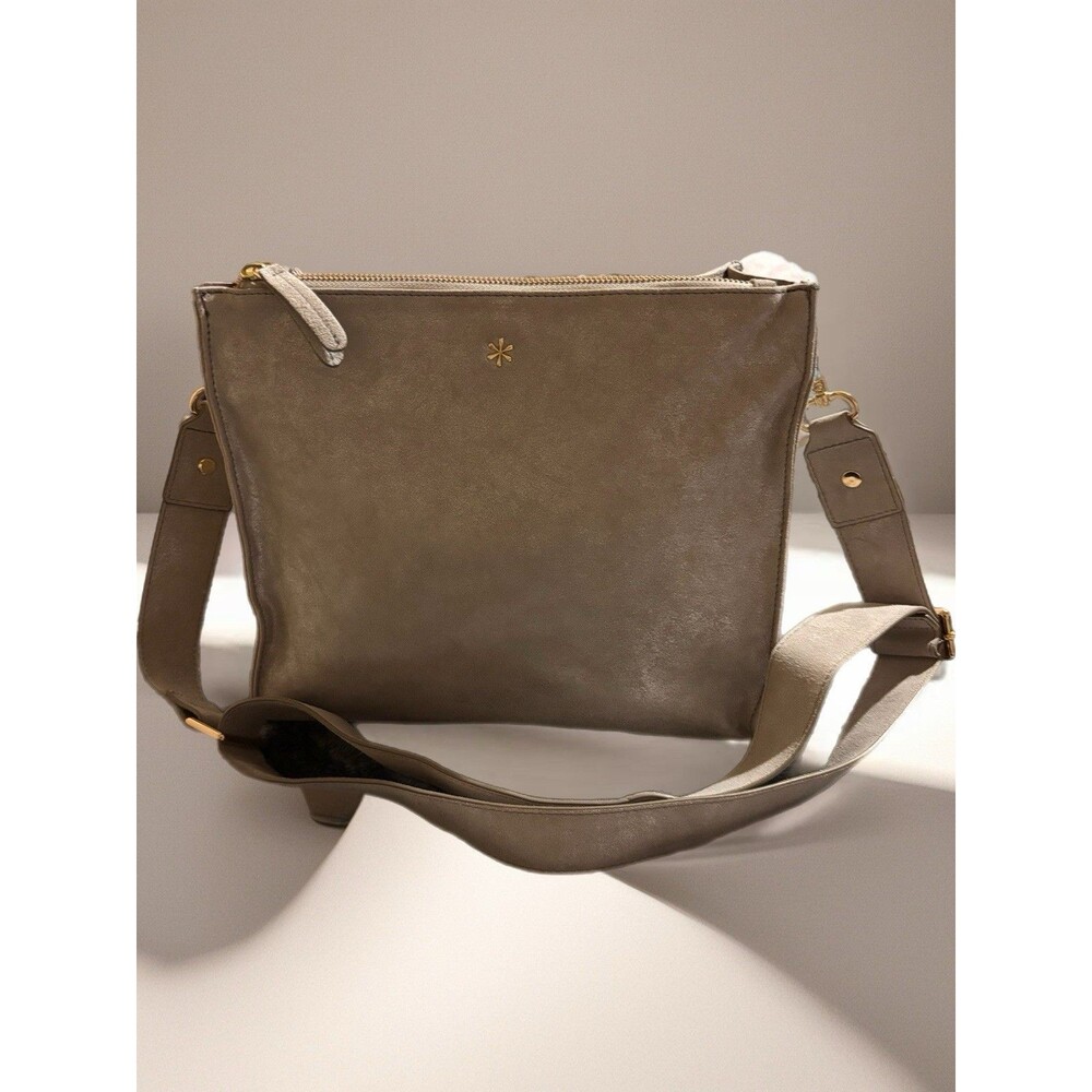 Erin Condren Genuine Leather Suede Shoulder Bag Beige Gold‎ Hardware